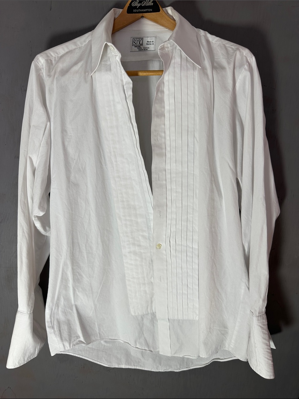 Classic White Pleated Front Dress Shirt